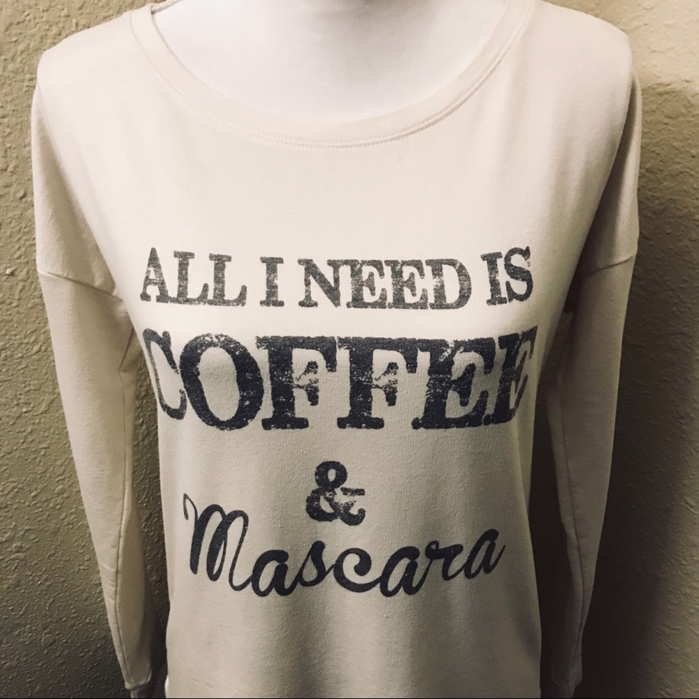 Next Level white printed tee Coffee and Mascara - Picture 3 of 6